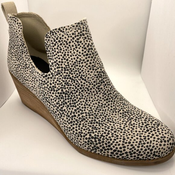 TOMS Kallie Wedge Bootie – Macadamia Mini Cheetah Print, Size 11 - Picture 2 of 7